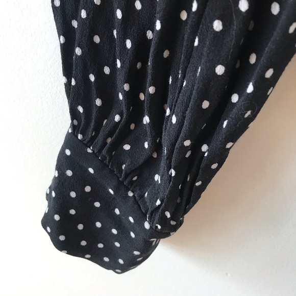 Kate Spade polka dot black and white tie front top - Picture 5 of 11